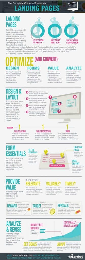Infographic to show how to setup successful landing pages for effective veterinary marketing