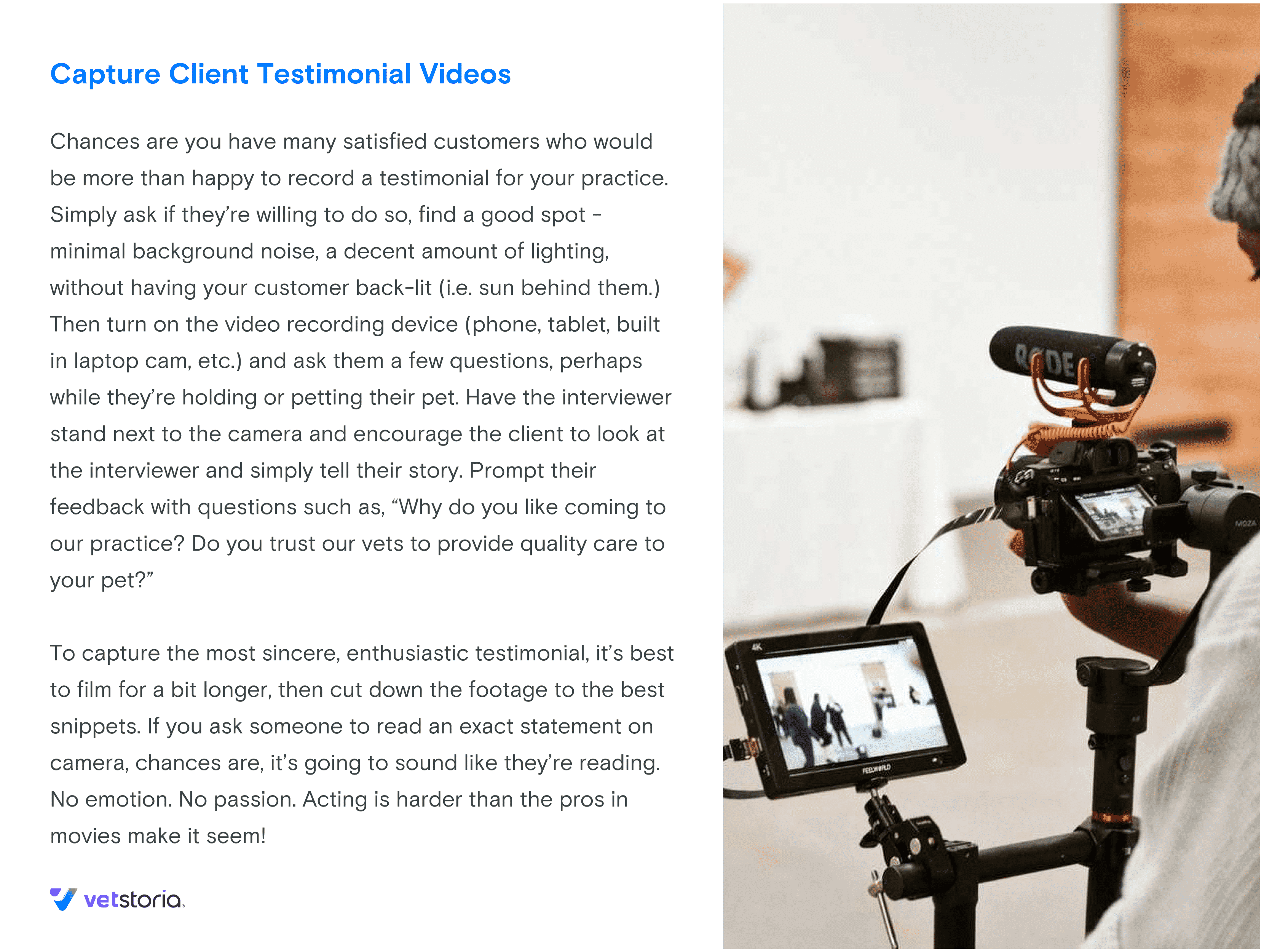 Capture Client Testimonial Videos