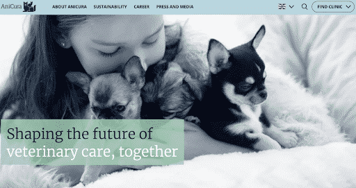 AniCura veterinary website home page