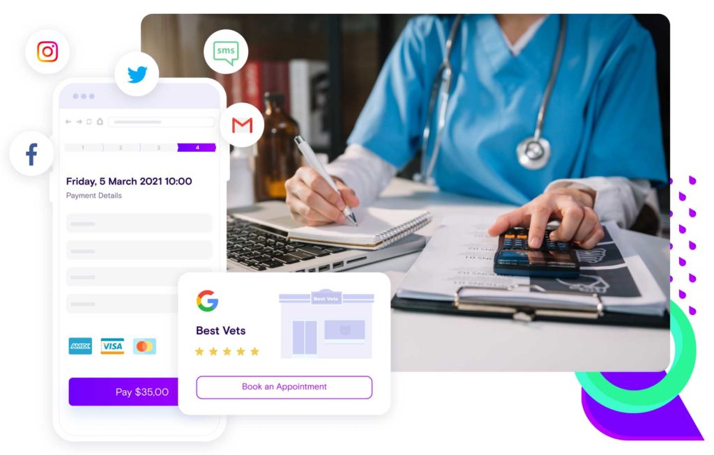 Veterinarian using vetstoria's online booking to maintain control of their schedule