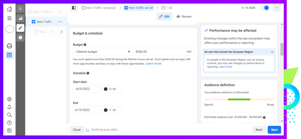 Allocating budget for your Facebook ad spend.