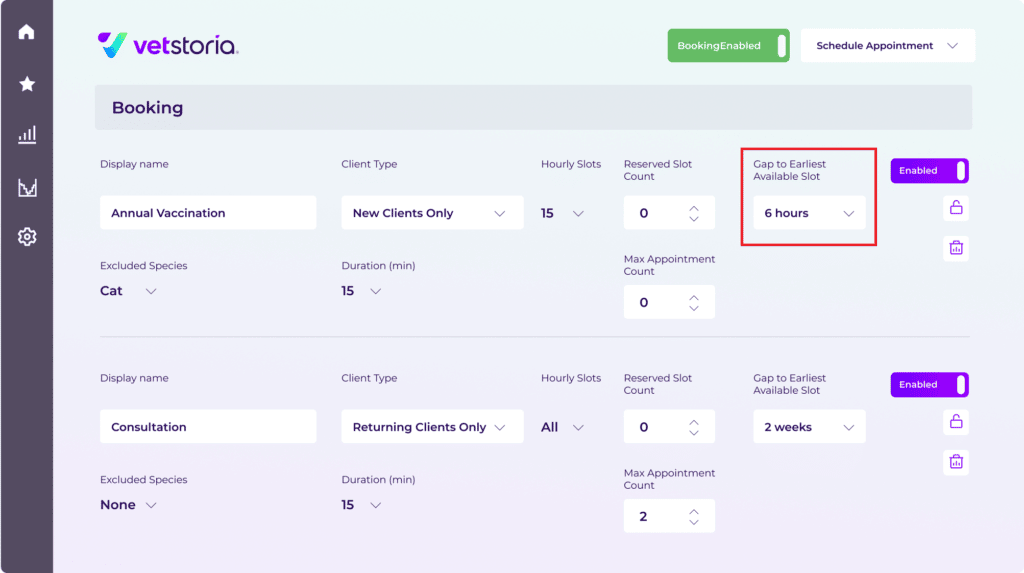 You can add a long enough gap between new-client appointments.