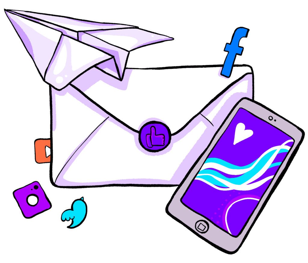Upload your designs on social media, print them or mail them to your clients.