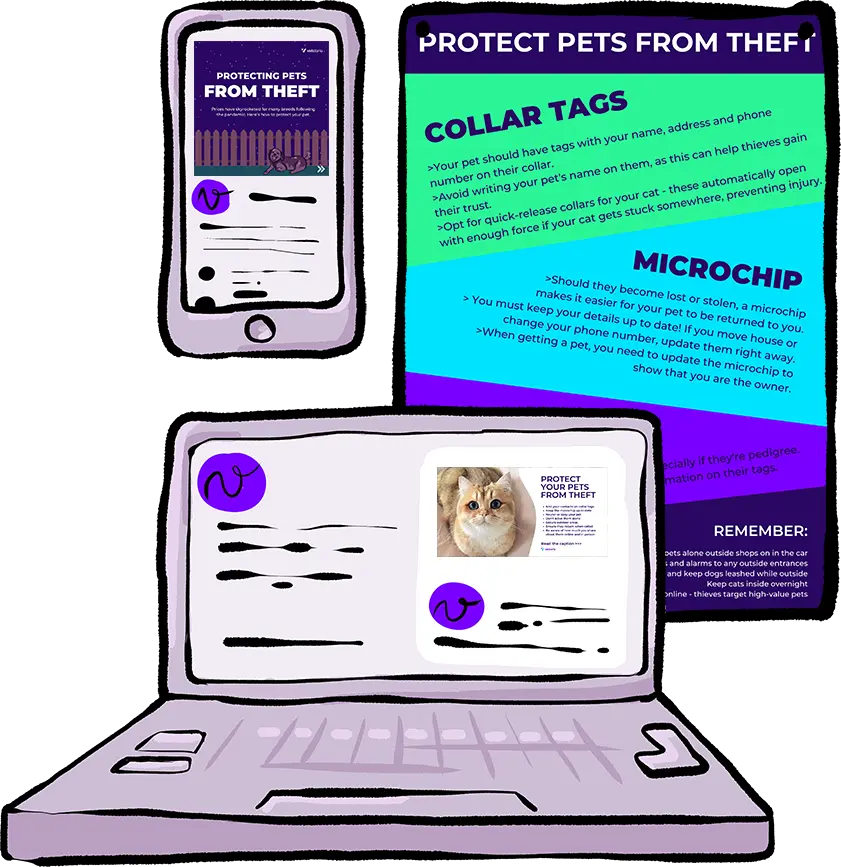 Pet theft prevention Mockups Template