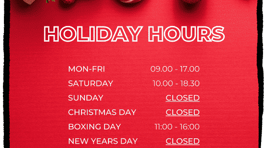 Holiday hours Vetstoria content pack poster mocup template