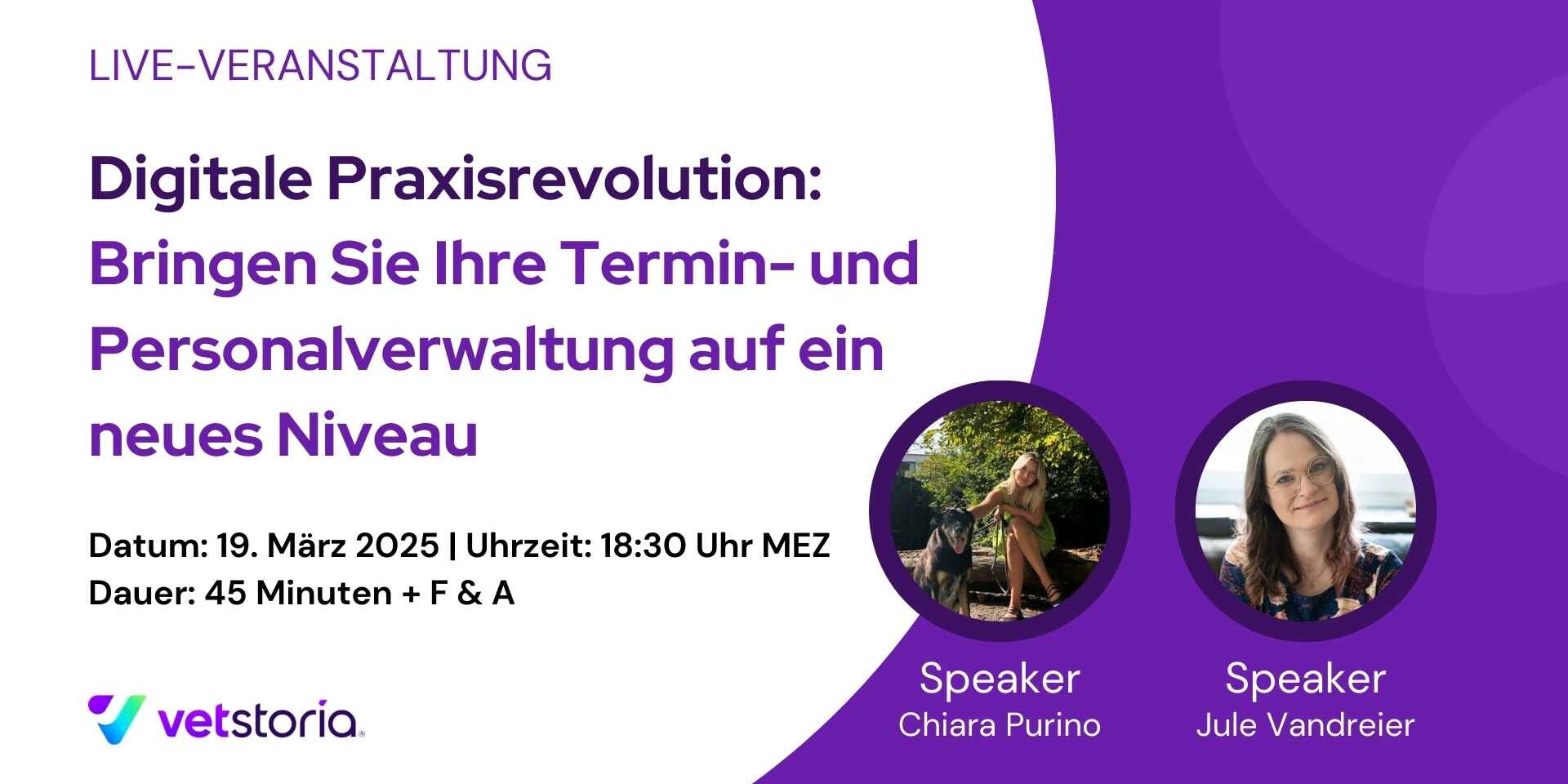 Digitale Praxisrevolution Bringen Sie Ihre Termin- und Personalverwaltung auf ein neues Niveau - Vetstoria webinar