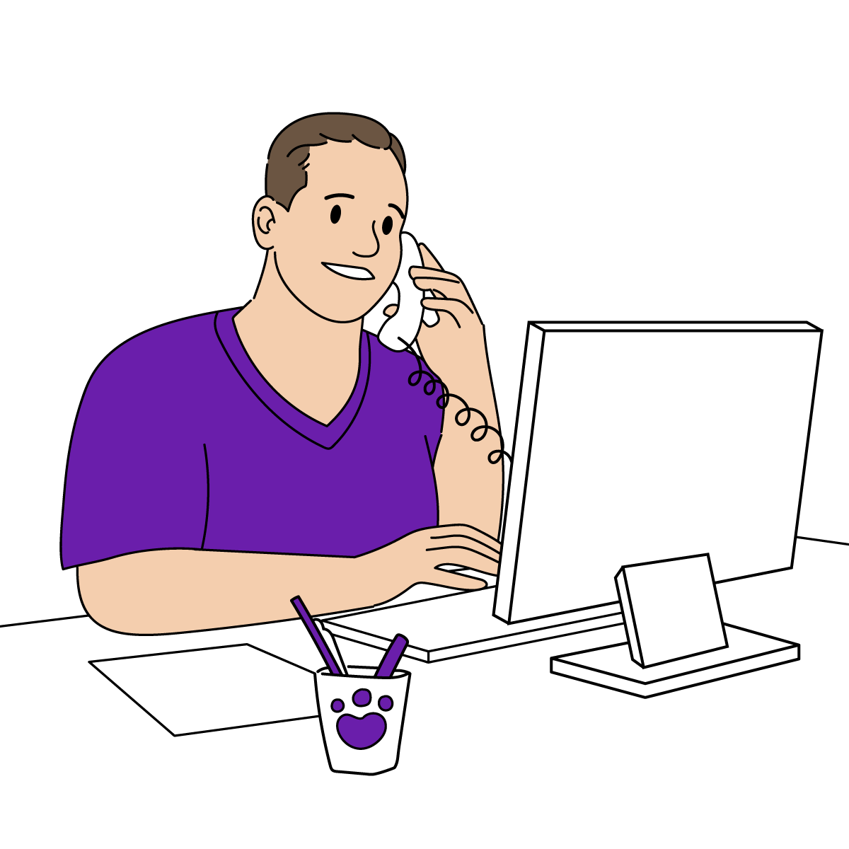 Male Receptionist illustration