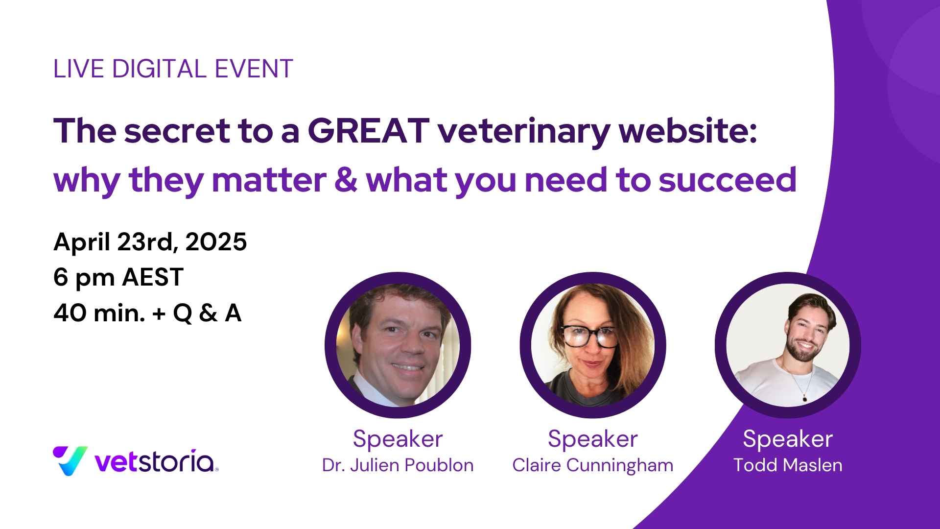 The secret to a GREAT veterinary website why they matter & what you need to succeed Vetstoria live digital event