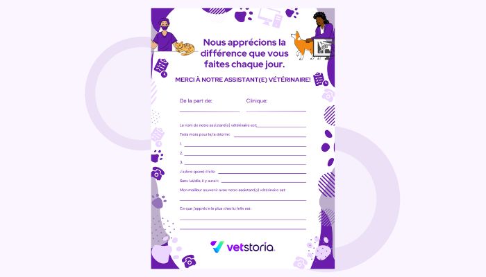 appreciation card For Veterinary Technicians french