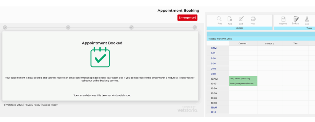 What Real Time Integration Means with Vetstoria Online Booking Blog PIMS mockup
