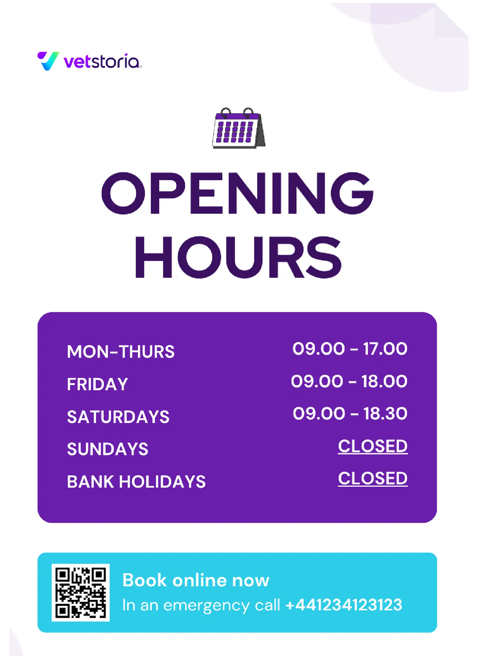 opening hours Vetstoria content pack feature image