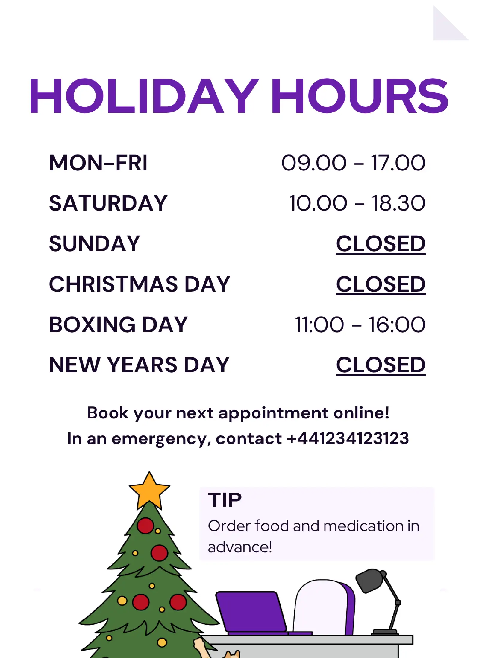 Holiday hours Vetstoria content pack image 01