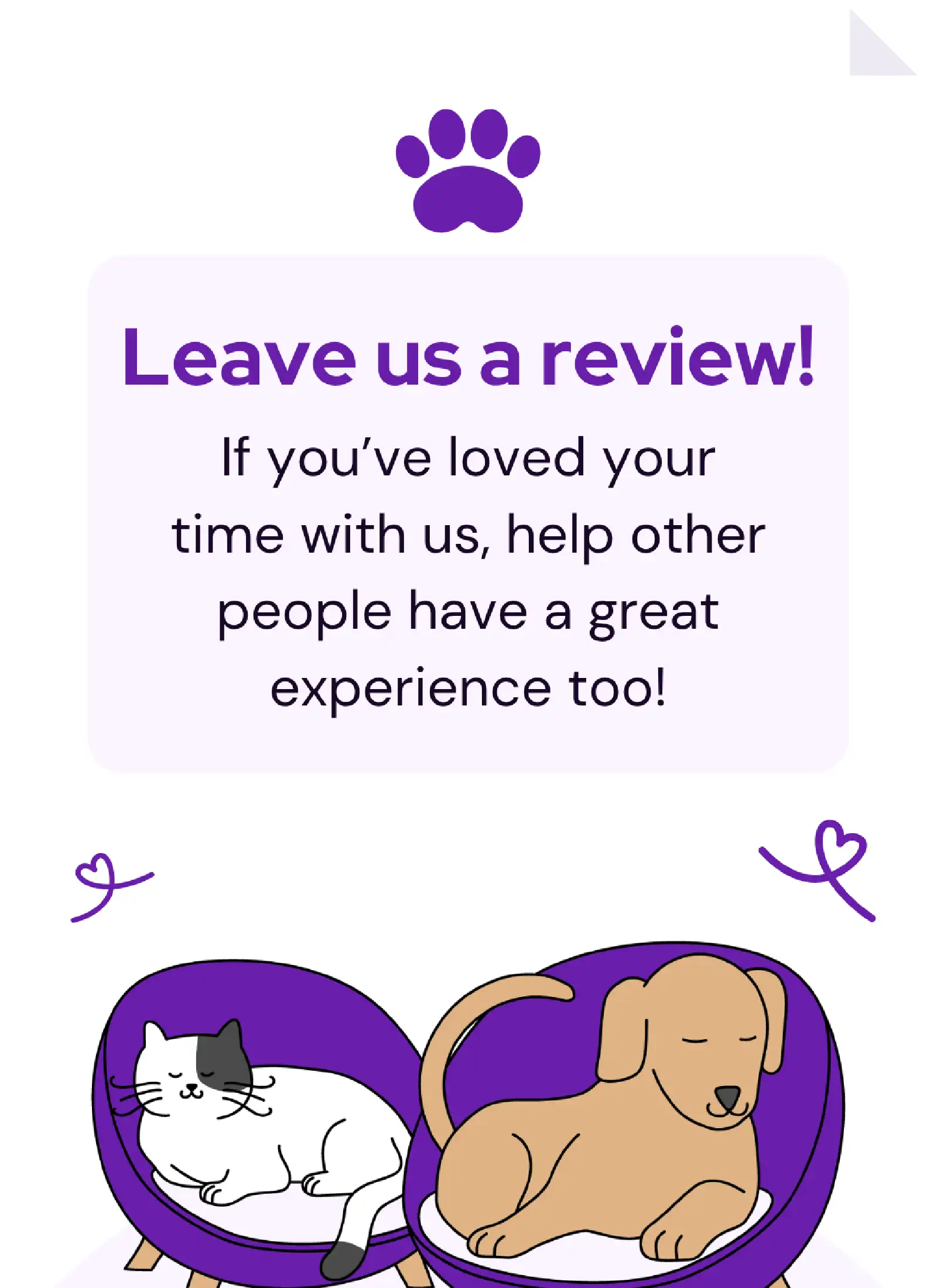 Leave us a review Vetstoria content pack image 1