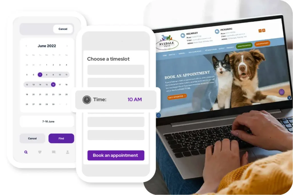 Vetstoria online booking and websites for veterinary clinics