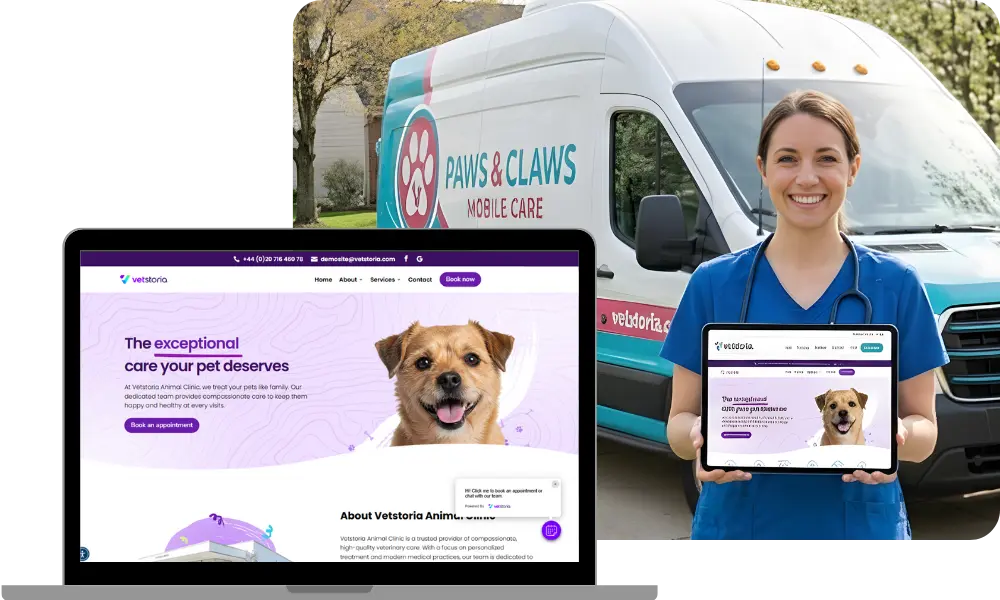 Vetstoria Websites for Mobile Vet Clinics