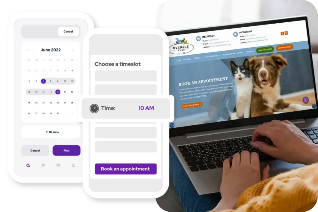 Vetstoria online booking and websites for vet practices