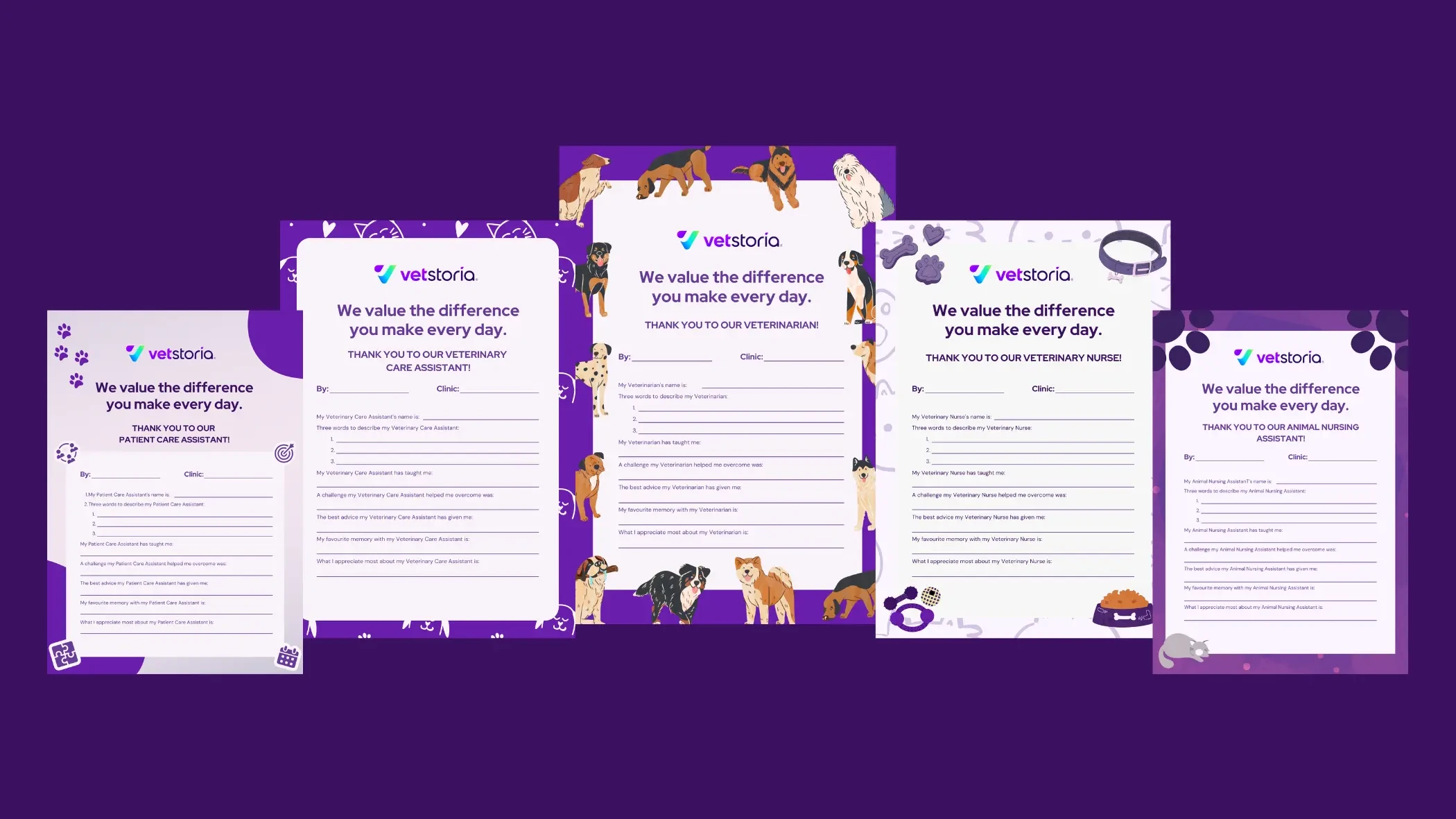 Vetstoria - appreciation cards for your veterinary team